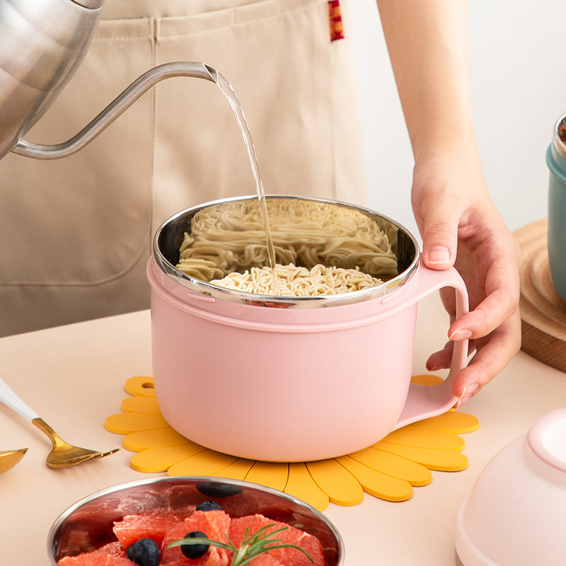 Lunch box Set Three Layer Stainless Steel Bowl Dish Cup for Meal, Soup, Snack, Salad, Sandwich, Drinks, Leftovers