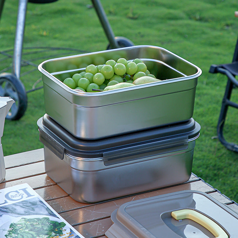 Large Stainless Steel Bento Lunch Box for Meal, Soup, Snack, Salad, Pickled Cabbage, Bread, Pet Food, Drawer Desktop Storage Box