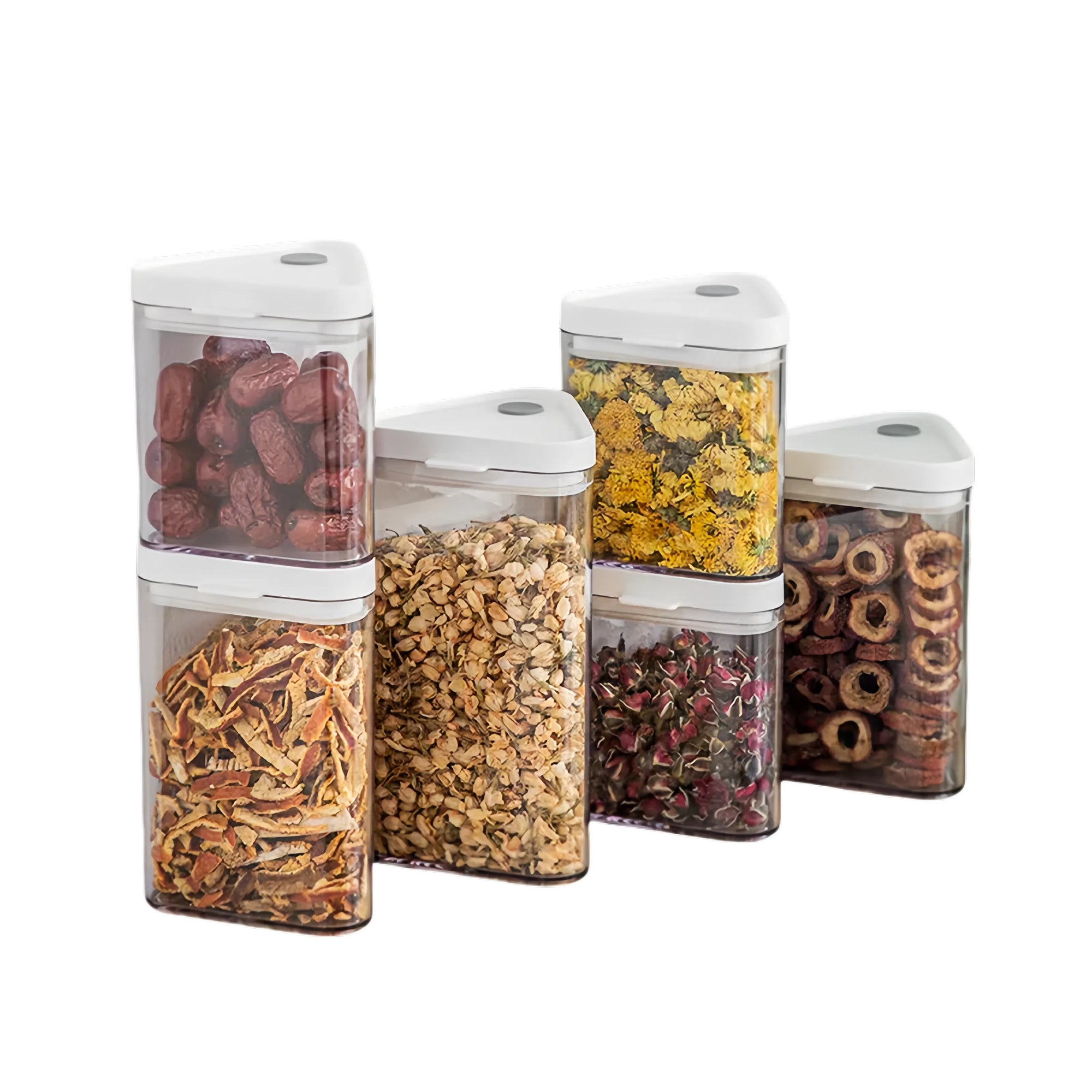 Airtight Triangle Storage Box Set Food Sealed Jar Transparent Food Containers