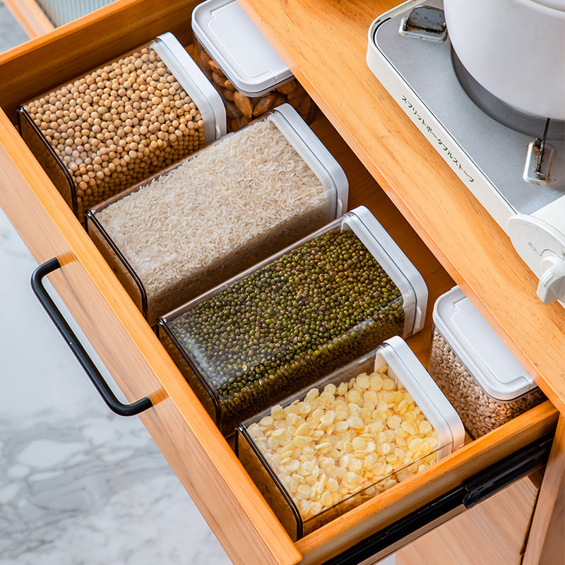 Kitchen Storage Box Food Sealed Fresh Containers Opening Lid Sealed Jar Tea Coffee Grain Snack Storage Tank