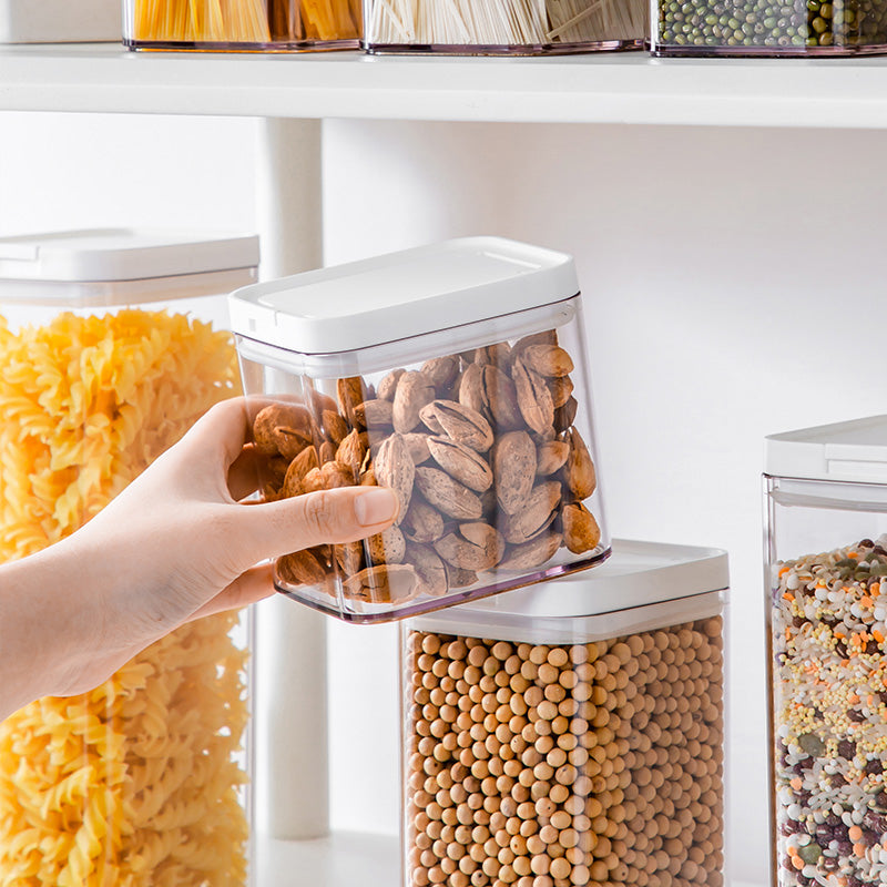 Kitchen Storage Box Food Sealed Fresh Containers Opening Lid Sealed Jar Tea Coffee Grain Snack Storage Tank