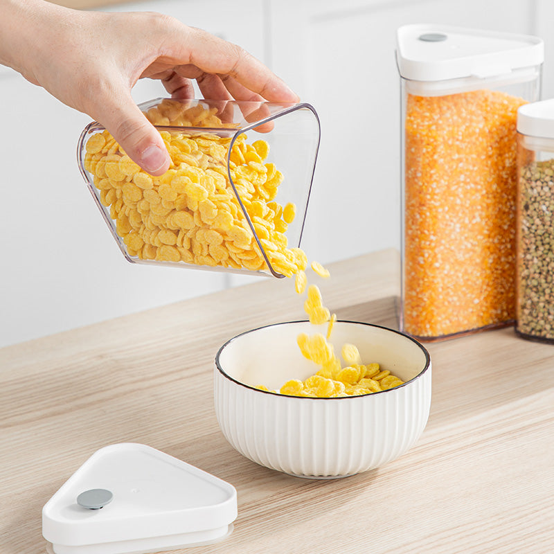Airtight Triangle Storage Box Set Food Sealed Jar Transparent Food Containers