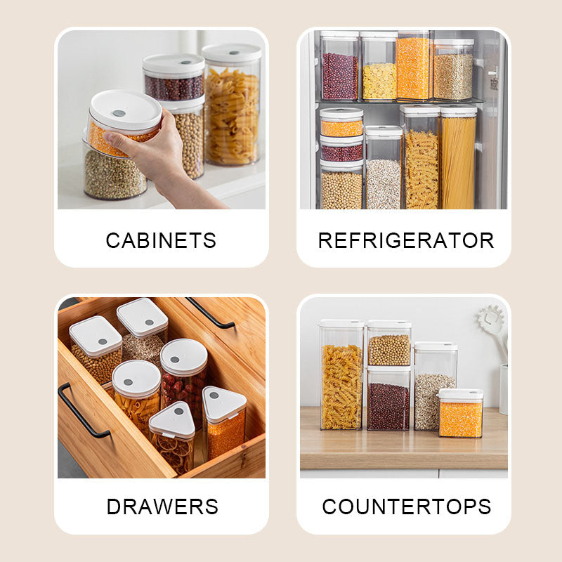 Airtight Triangle Storage Box Set Food Sealed Jar Transparent Food Containers