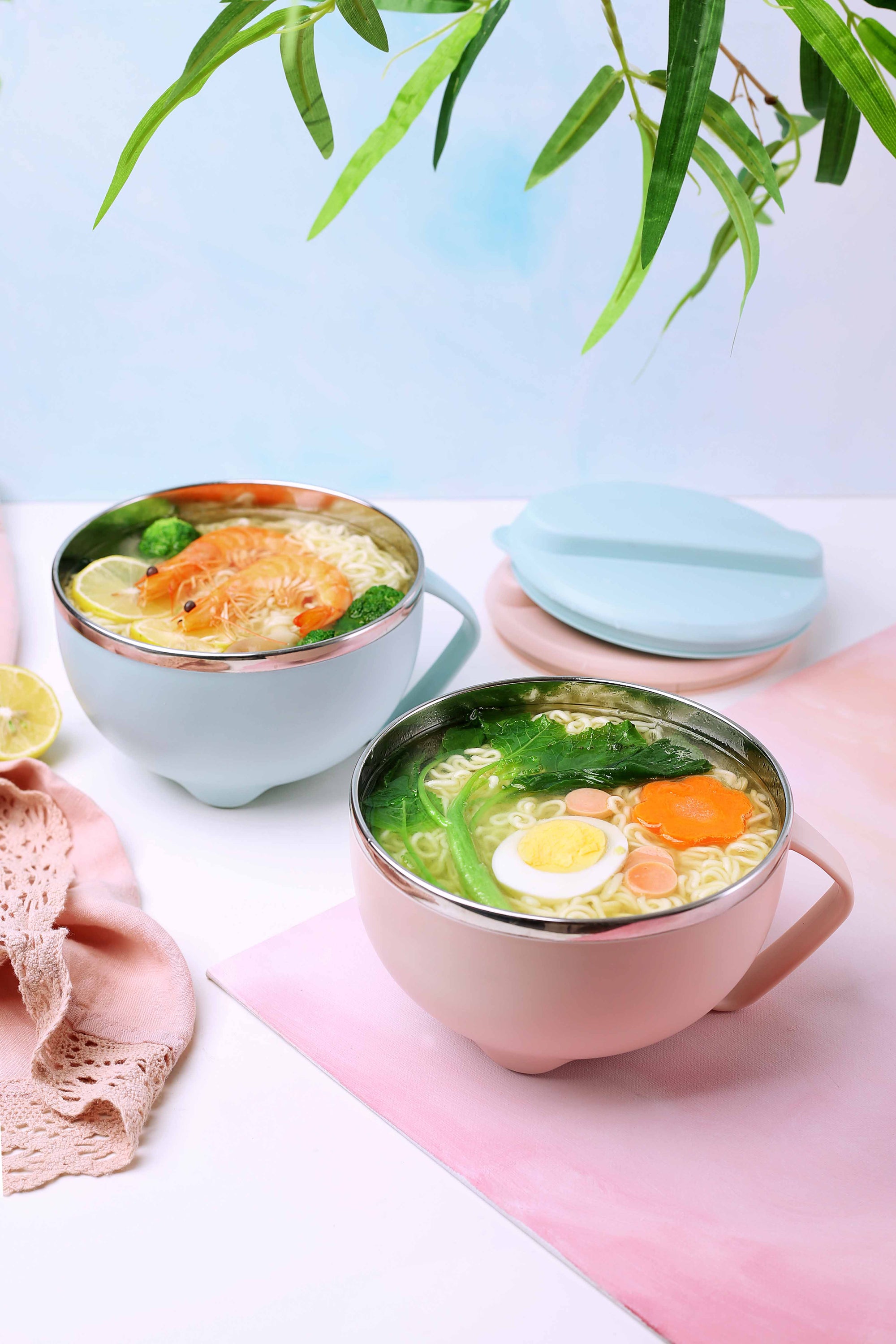 Lunch BOX Instant Noodles Bowl Lid Bento Box Handle Lunch Box