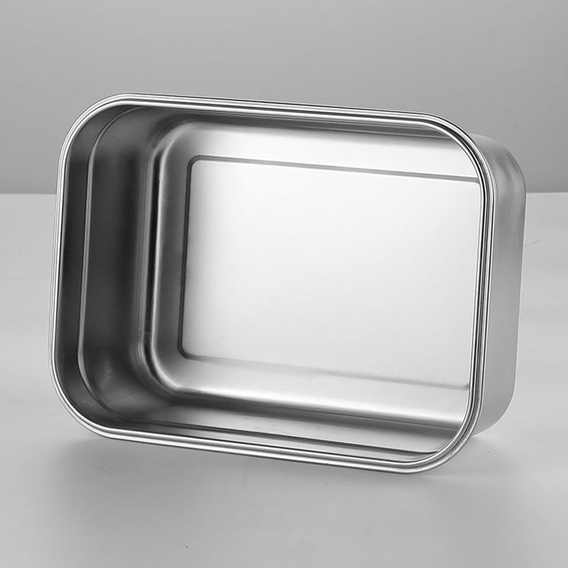 Large Stainless Steel Bento Lunch Box for Meal, Soup, Snack, Salad, Pickled Cabbage, Bread, Pet Food, Drawer Desktop Storage Box