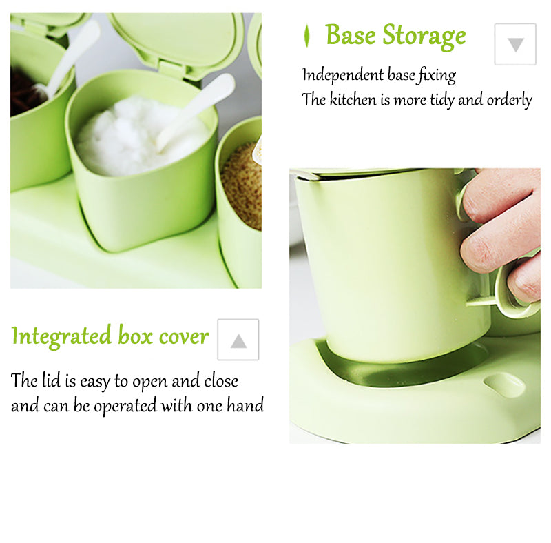 Bamboo Fiber Spices Jar Set Seasoning Salt and Spices Box