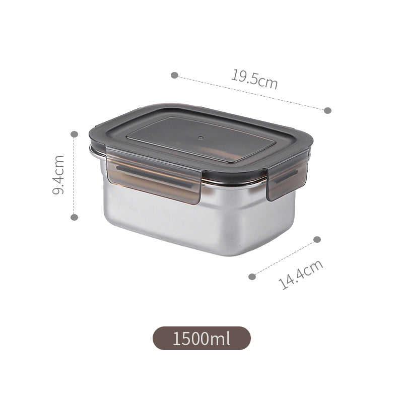 Large Stainless Steel Bento Lunch Box for Meal, Soup, Snack, Salad, Pickled Cabbage, Bread, Pet Food, Drawer Desktop Storage Box