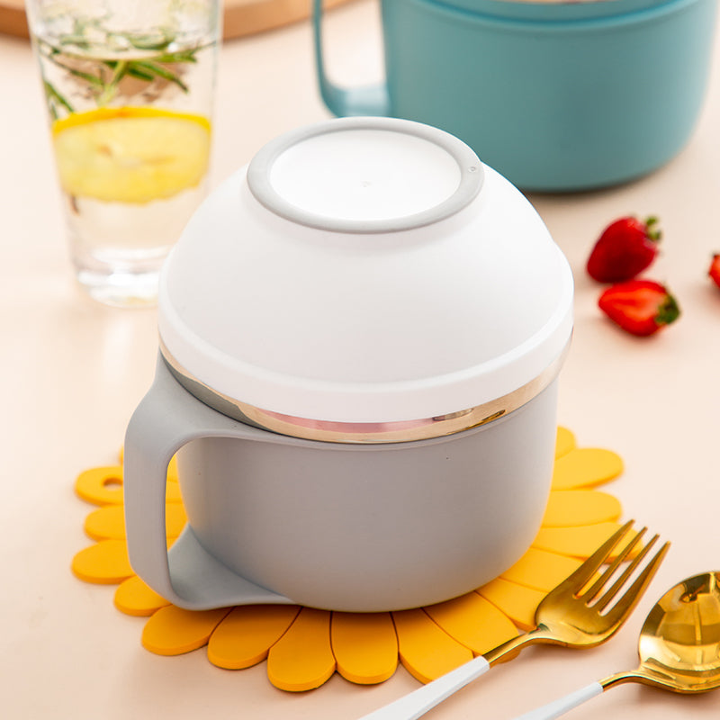 Lunch box Set Three Layer Stainless Steel Bowl Dish Cup for Meal, Soup, Snack, Salad, Sandwich, Drinks, Leftovers
