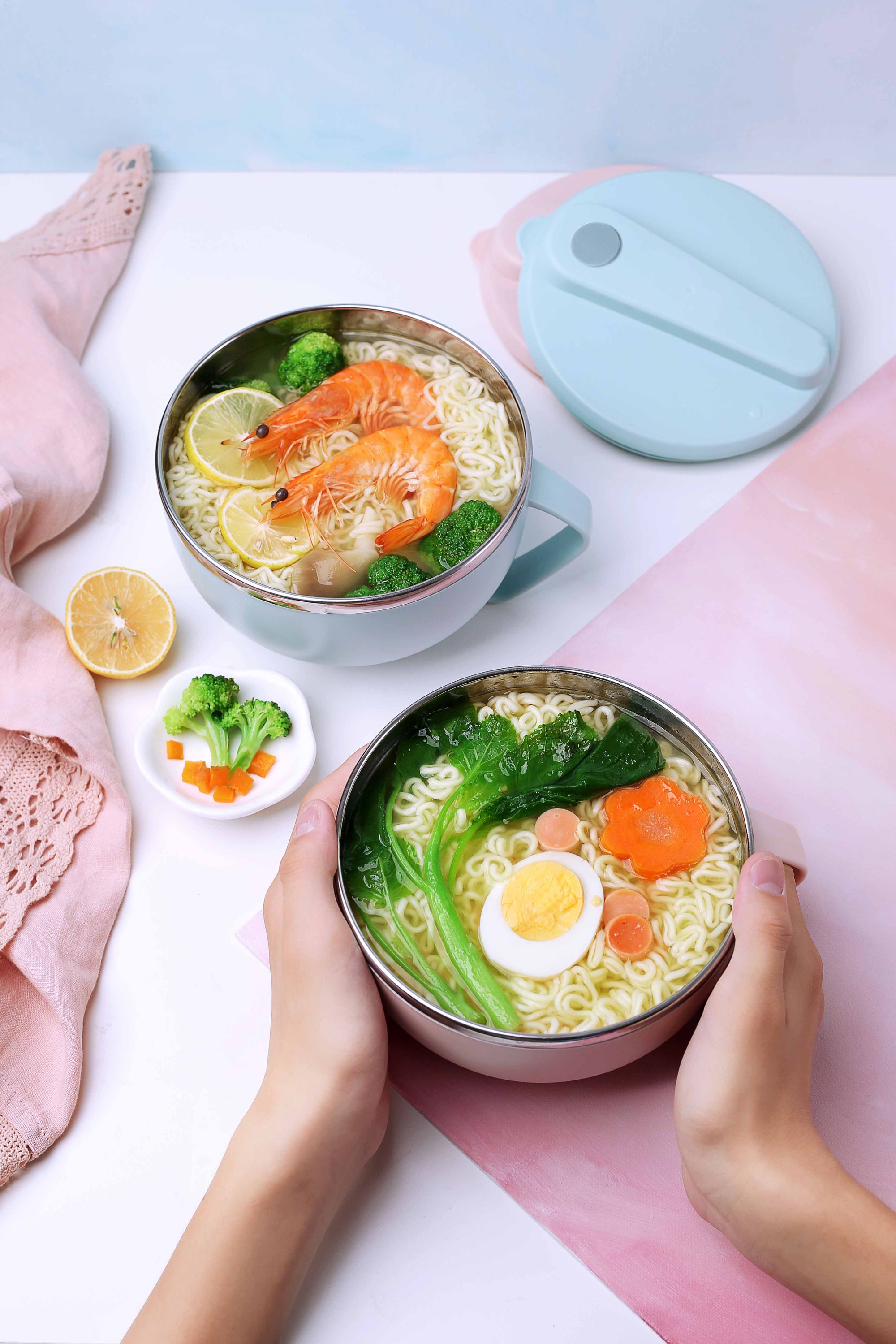 Lunch BOX Instant Noodles Bowl Lid Bento Box Handle Lunch Box
