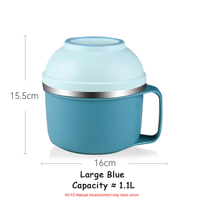 Lunch box Set Three Layer Stainless Steel Bowl Dish Cup for Meal, Soup, Snack, Salad, Sandwich, Drinks, Leftovers