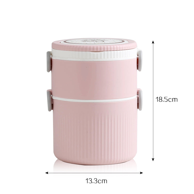 Double Layer Stainess Steel Lunch Box With Spoon Food Fresh Storage Jar Container Stackable Kid School Office Picnic