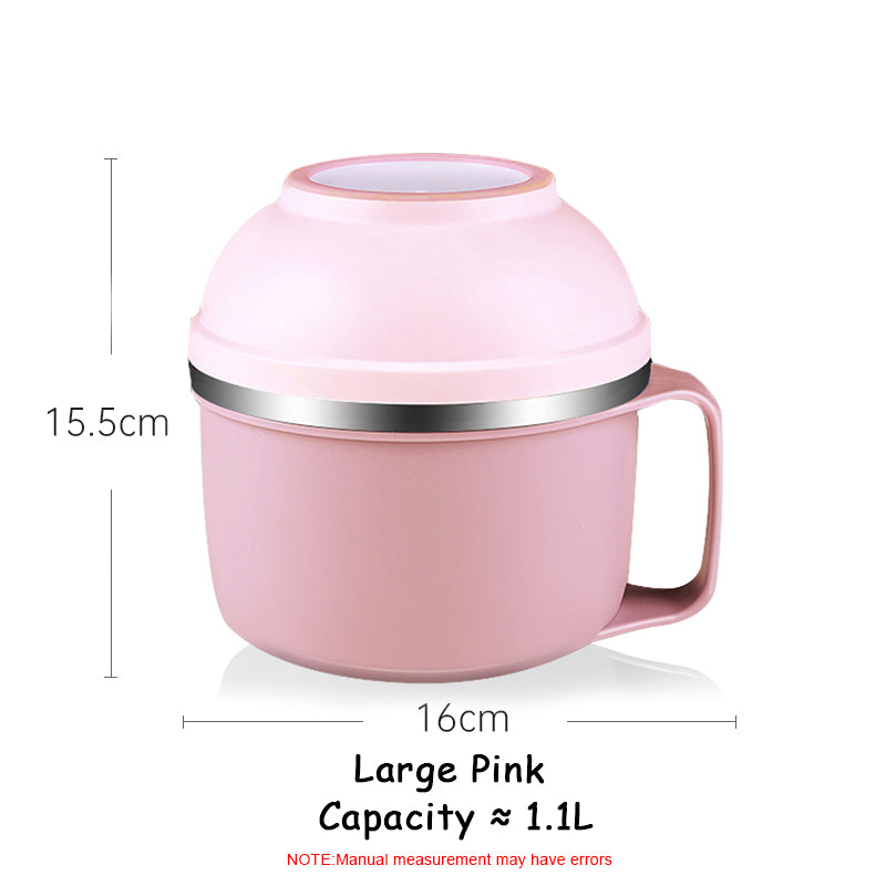 Lunch box Set Three Layer Stainless Steel Bowl Dish Cup for Meal, Soup, Snack, Salad, Sandwich, Drinks, Leftovers