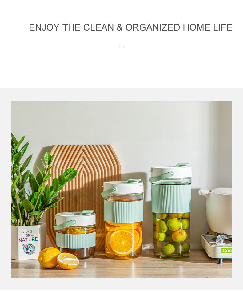 Glass Food Storage Container Pickle Fermenting Jars Creative Sealed Glass Bottle Storage Tank Transparent Mason Jar