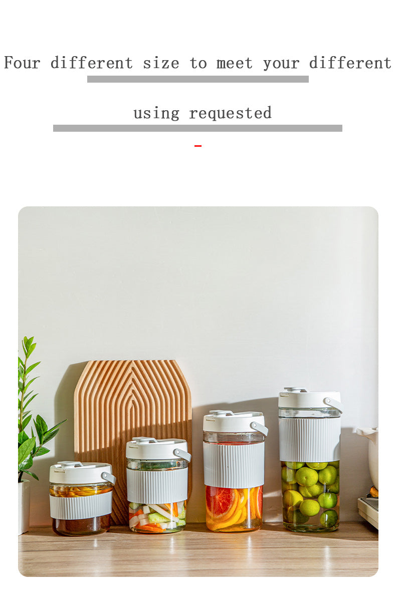 Glass Food Storage Container Pickle Fermenting Jars Creative Sealed Glass Bottle Storage Tank Transparent Mason Jar