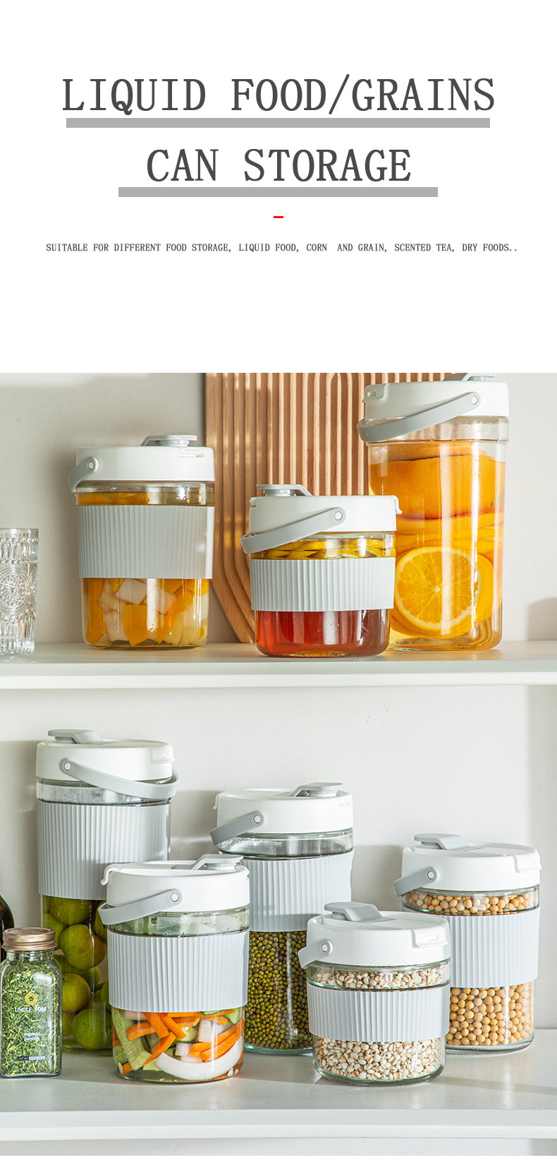Glass Food Storage Container Pickle Fermenting Jars Creative Sealed Glass Bottle Storage Tank Transparent Mason Jar