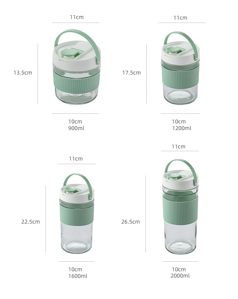 Glass Food Storage Container Pickle Fermenting Jars Creative Sealed Glass Bottle Storage Tank Transparent Mason Jar