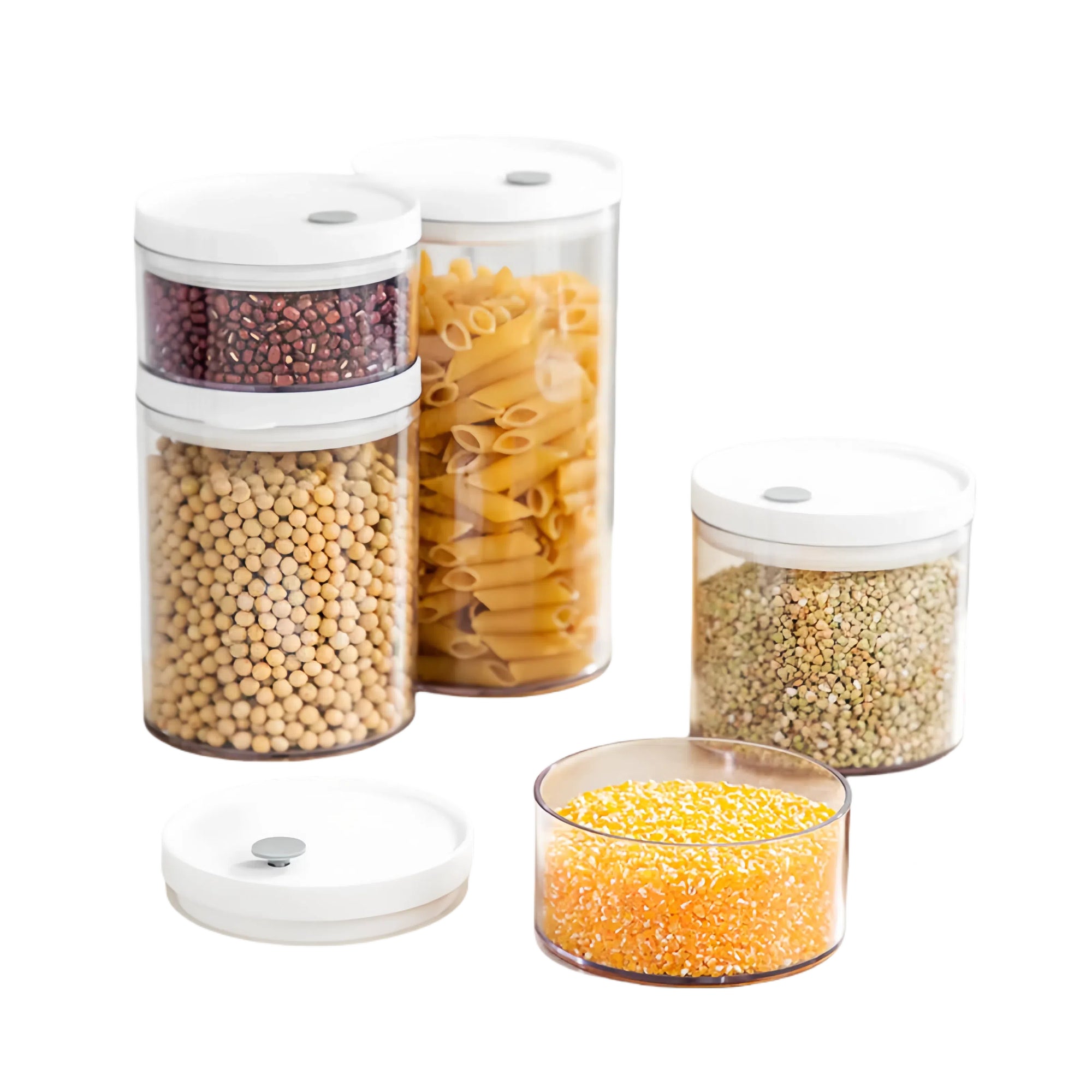 Round Seal Storage Box Set AS+PP Material Transparent Kitchen Storage Box