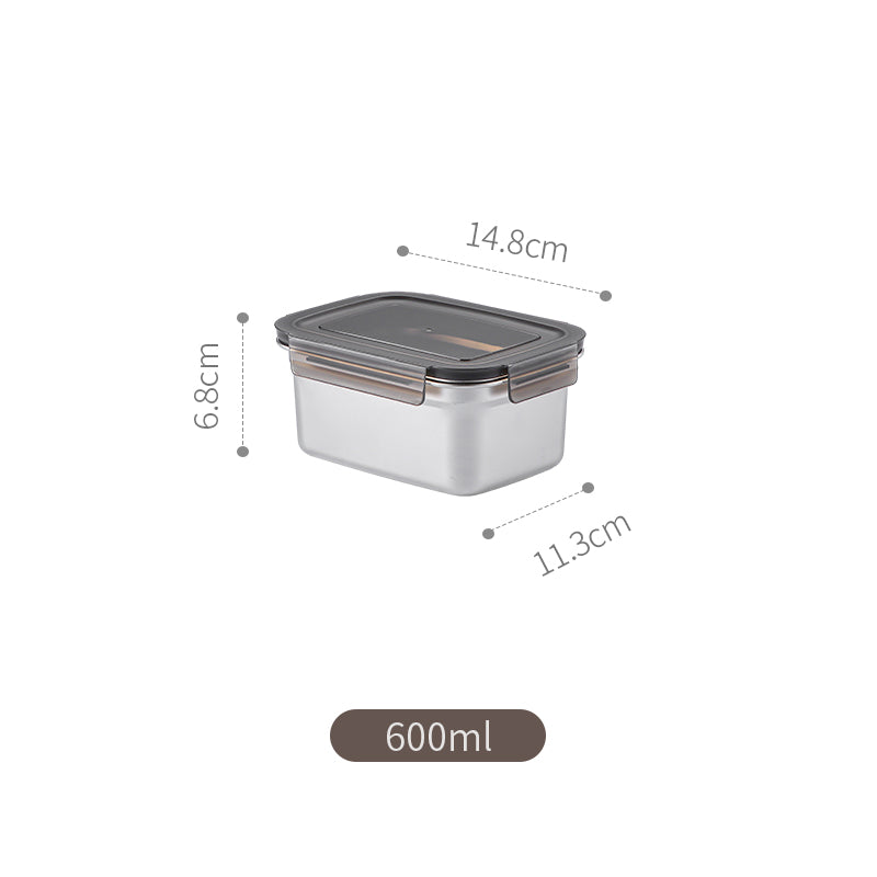 Large Stainless Steel Bento Lunch Box for Meal, Soup, Snack, Salad, Pickled Cabbage, Bread, Pet Food, Drawer Desktop Storage Box