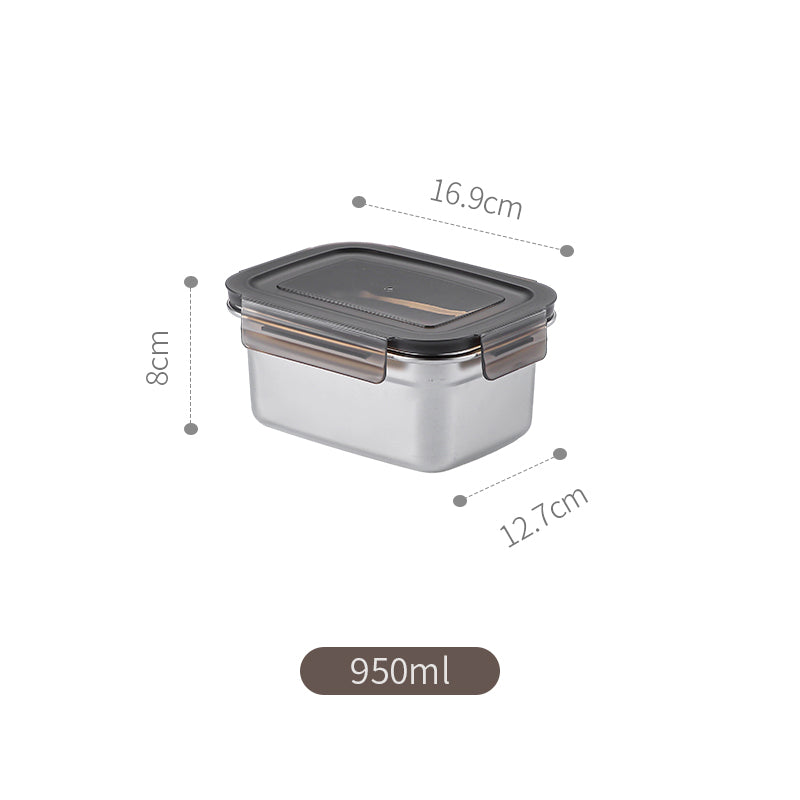 Large Stainless Steel Bento Lunch Box for Meal, Soup, Snack, Salad, Pickled Cabbage, Bread, Pet Food, Drawer Desktop Storage Box