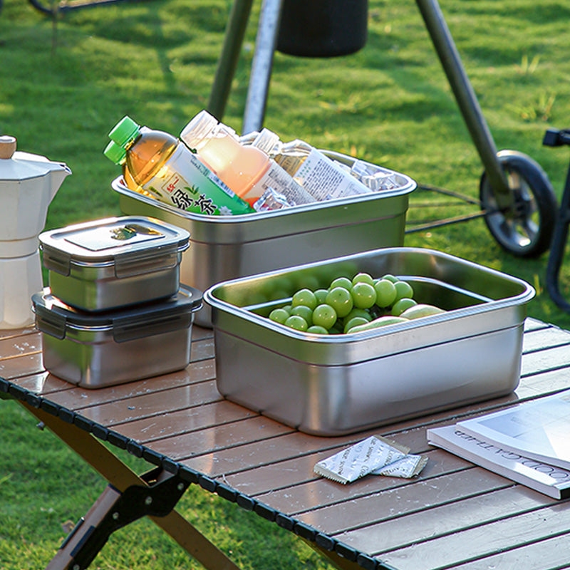 Large Stainless Steel Bento Lunch Box for Meal, Soup, Snack, Salad, Pickled Cabbage, Bread, Pet Food, Drawer Desktop Storage Box