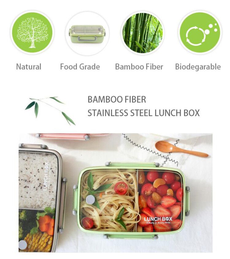 Bamboo Fiber Stainless Steel Bento Lunch Box