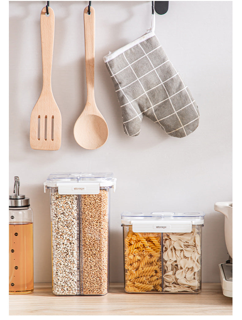 METKA Gaid Food Storage Container, Kitchen Organizer Bulk Classified Container for Moisture Proof Rice Buckets Cereal Noodle Storage