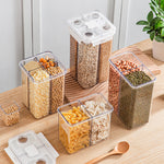 METKA Gaid Food Storage Container, Kitchen Organizer Bulk Classified Container for Moisture Proof Rice Buckets Cereal Noodle Storage