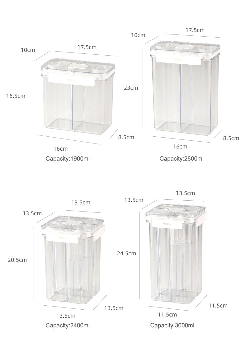 METKA Gaid Food Storage Container, Kitchen Organizer Bulk Classified Container for Moisture Proof Rice Buckets Cereal Noodle Storage