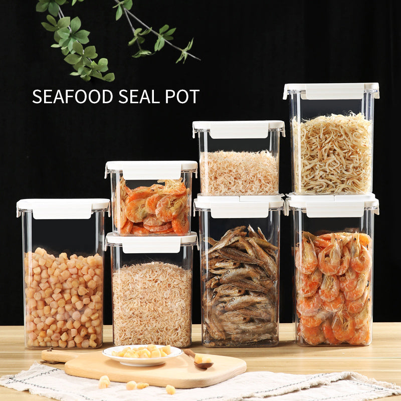 Nut Jars Kitchen Grains Storage Boxes Transparent Food Storage Container Sealed Tank for Noodle Cereal Coffee