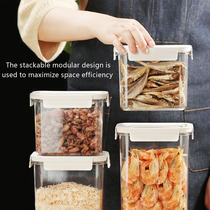 Nut Jars Kitchen Grains Storage Boxes Transparent Food Storage Container Sealed Tank for Noodle Cereal Coffee